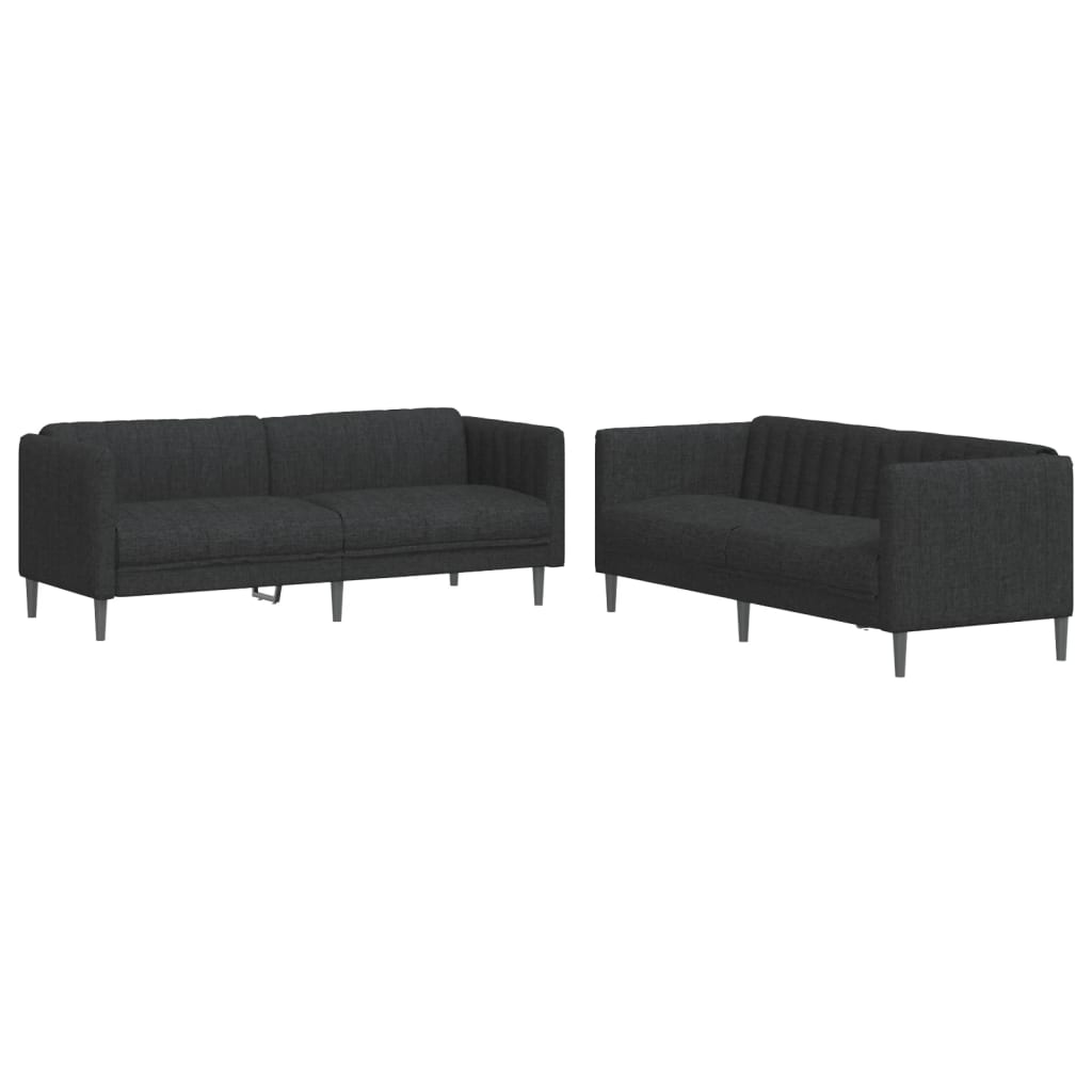 Ensemble de canapés 2 pcs noir tissu - XIOS
