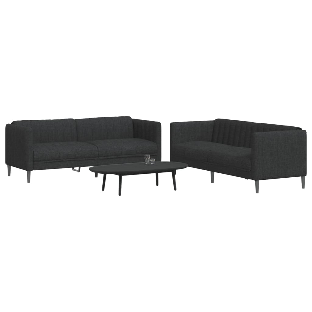 Ensemble de canapés 2 pcs noir tissu - XIOS