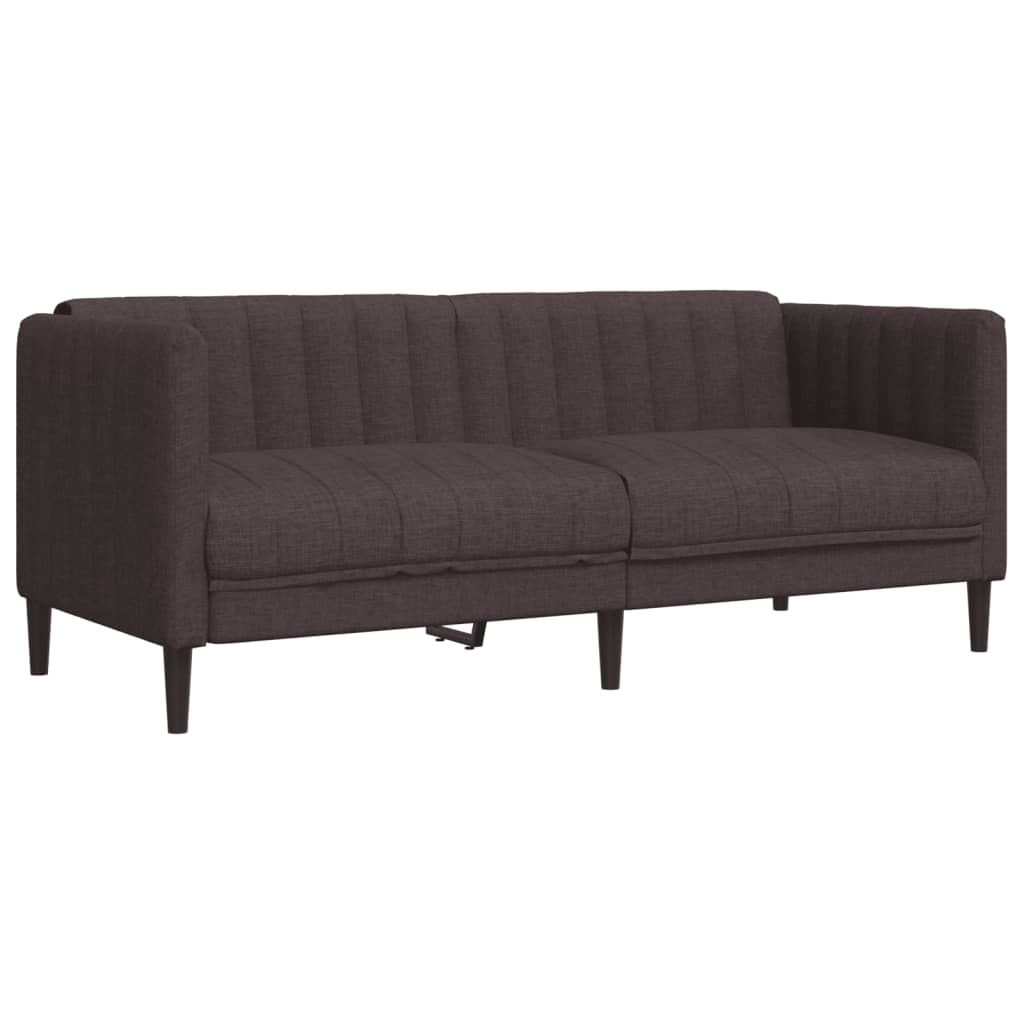 Ensemble de canapés 2 pcs marron foncé tissu
