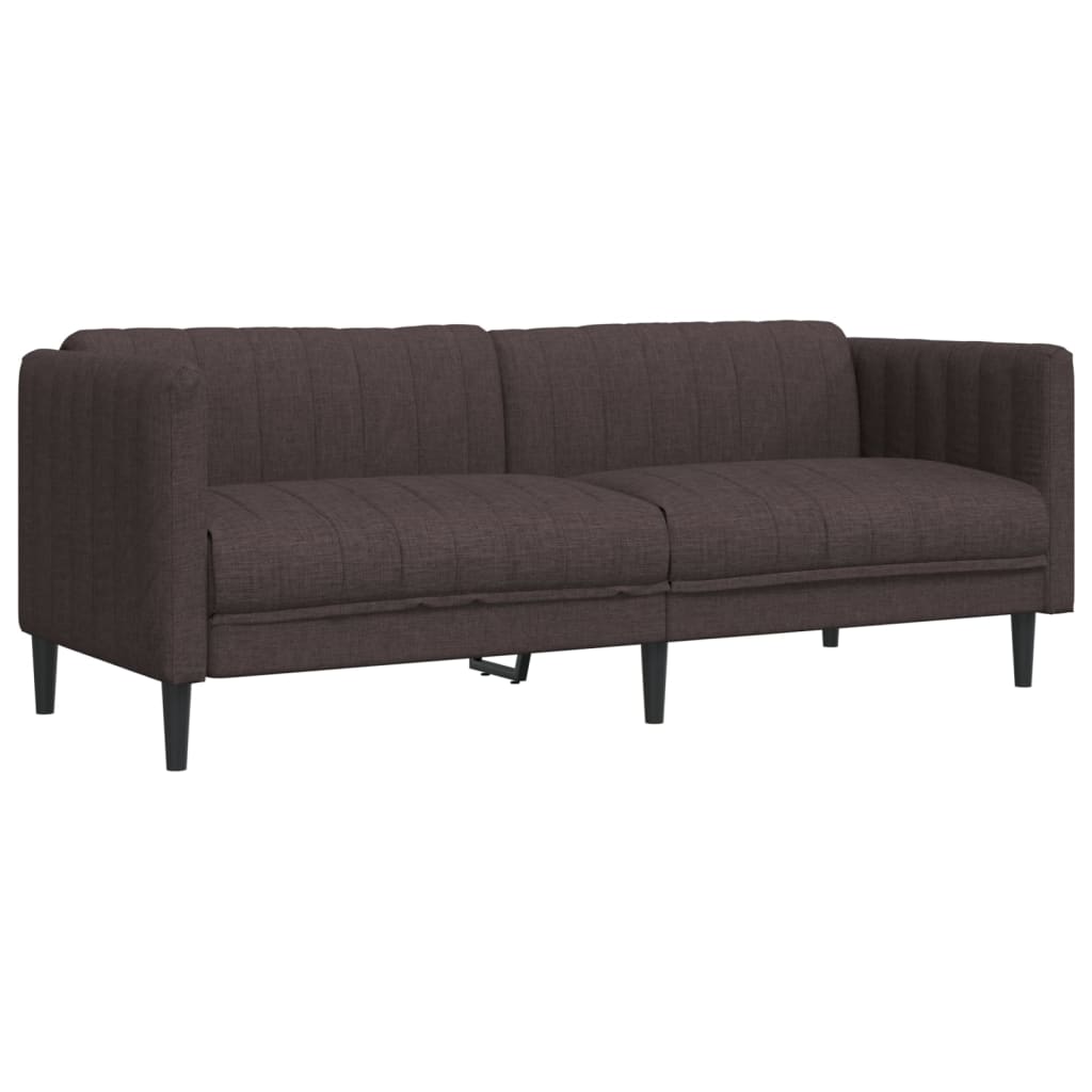 Ensemble de canapés 2 pcs marron foncé tissu