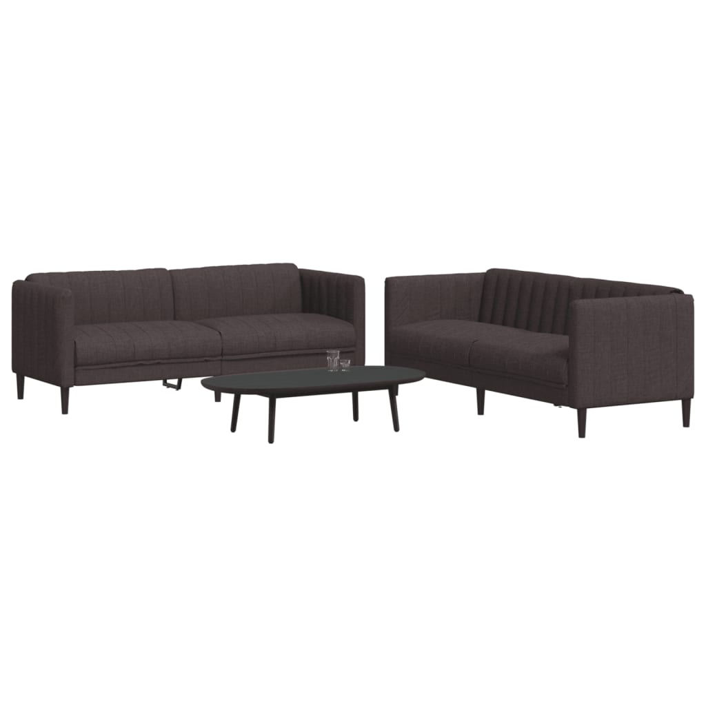 Ensemble de canapés 2 pcs marron foncé tissu - XIOS