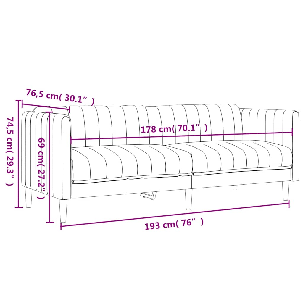 Ensemble de canapés 2 pcs bleu tissu - XIOS