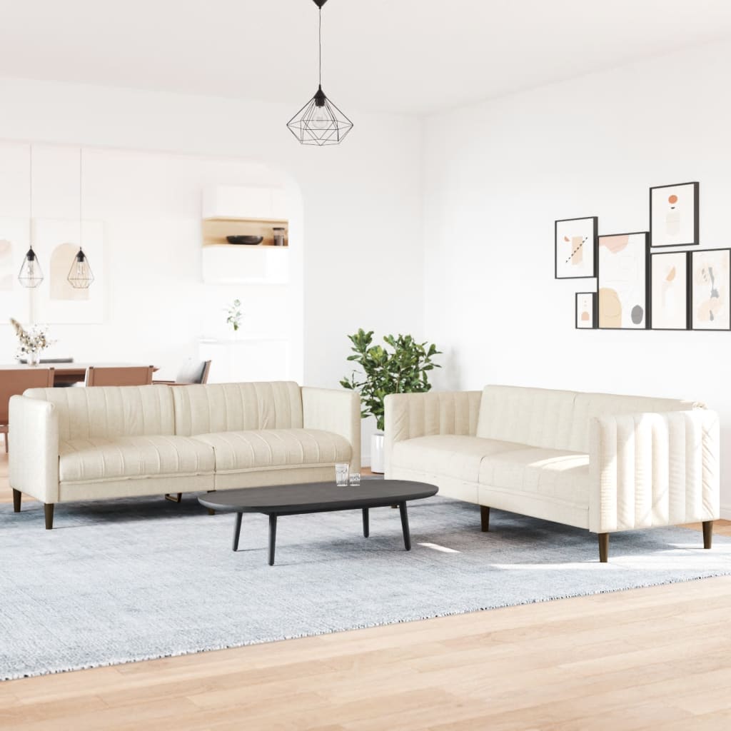 Ensemble de canapés 2 pcs crème tissu - XIOS