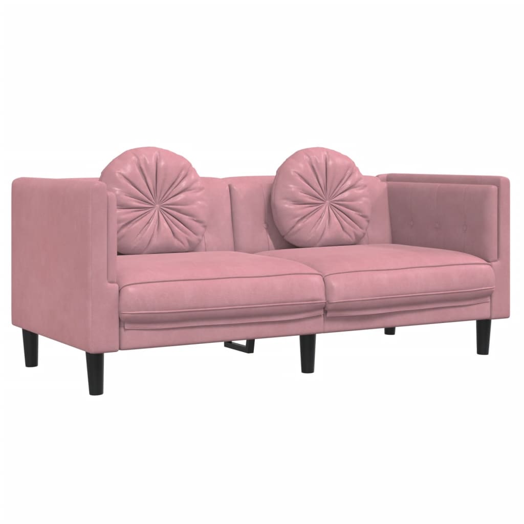 Ensemble de canapés 3 pcs avec coussins rose velours