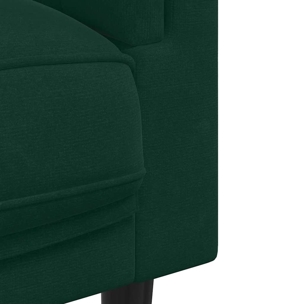 Ensemble de canapés 2 pcs avec coussins vert foncé velours