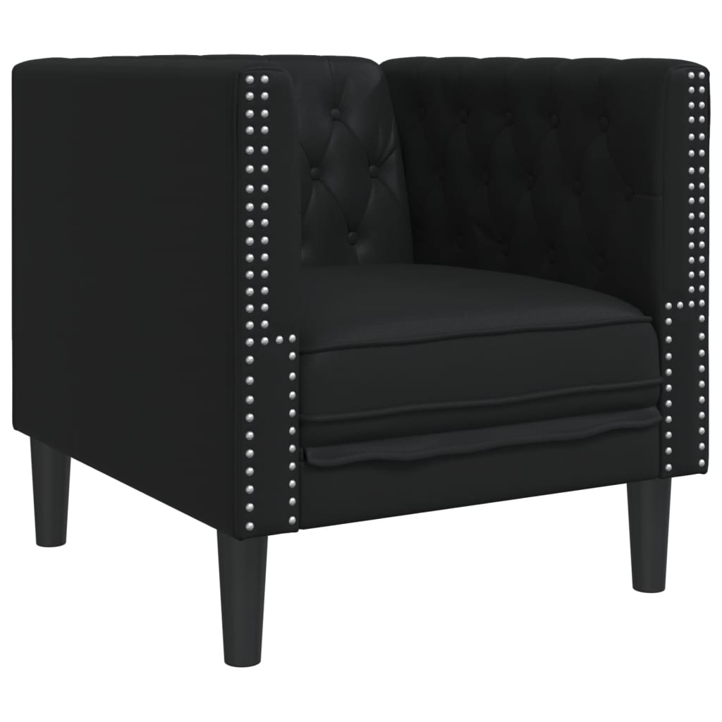 Ensemble de canapé Chesterfield 3 pcs noir similicuir - XIOS