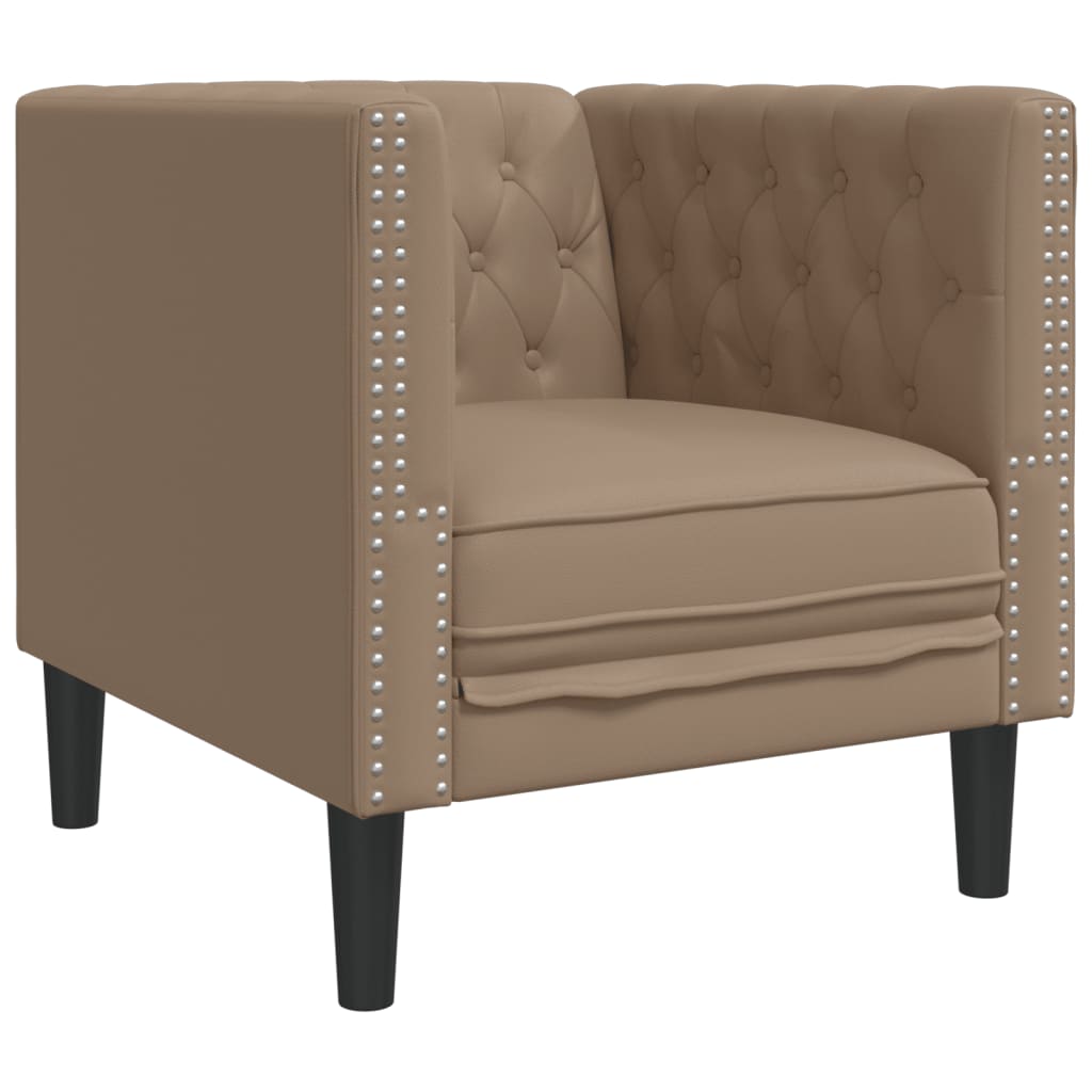 Ensemble de canapé Chesterfield 3 pcs cappuccino similicuir - XIOS