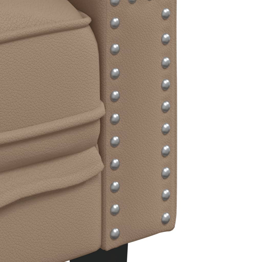 Ensemble de canapé Chesterfield 3 pcs cappuccino similicuir - XIOS