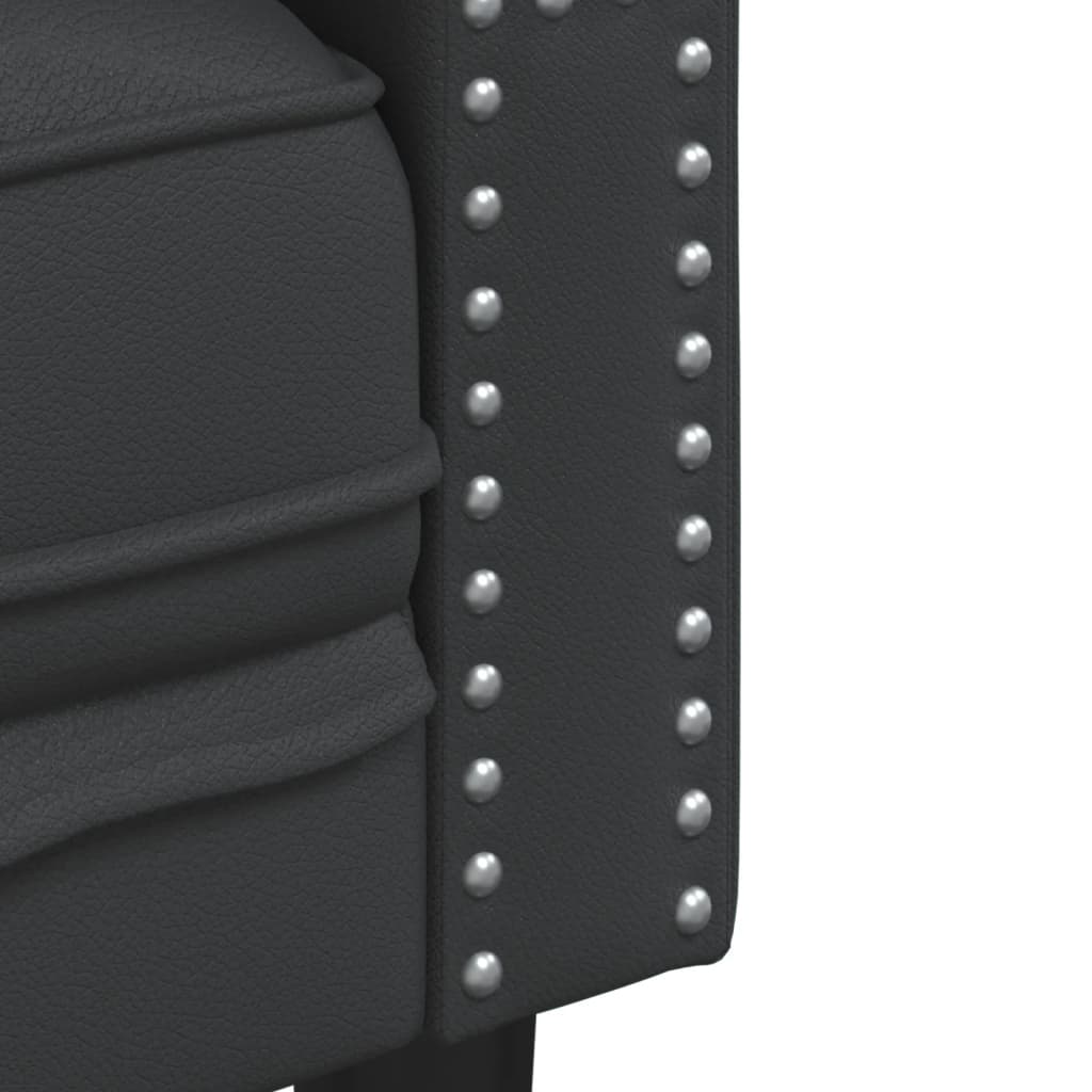 Ensemble de canapé Chesterfield 2 pcs noir similicuir