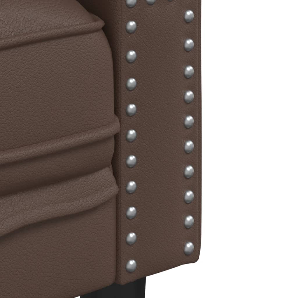 Ensemble de canapé Chesterfield 2 pcs marron similicuir
