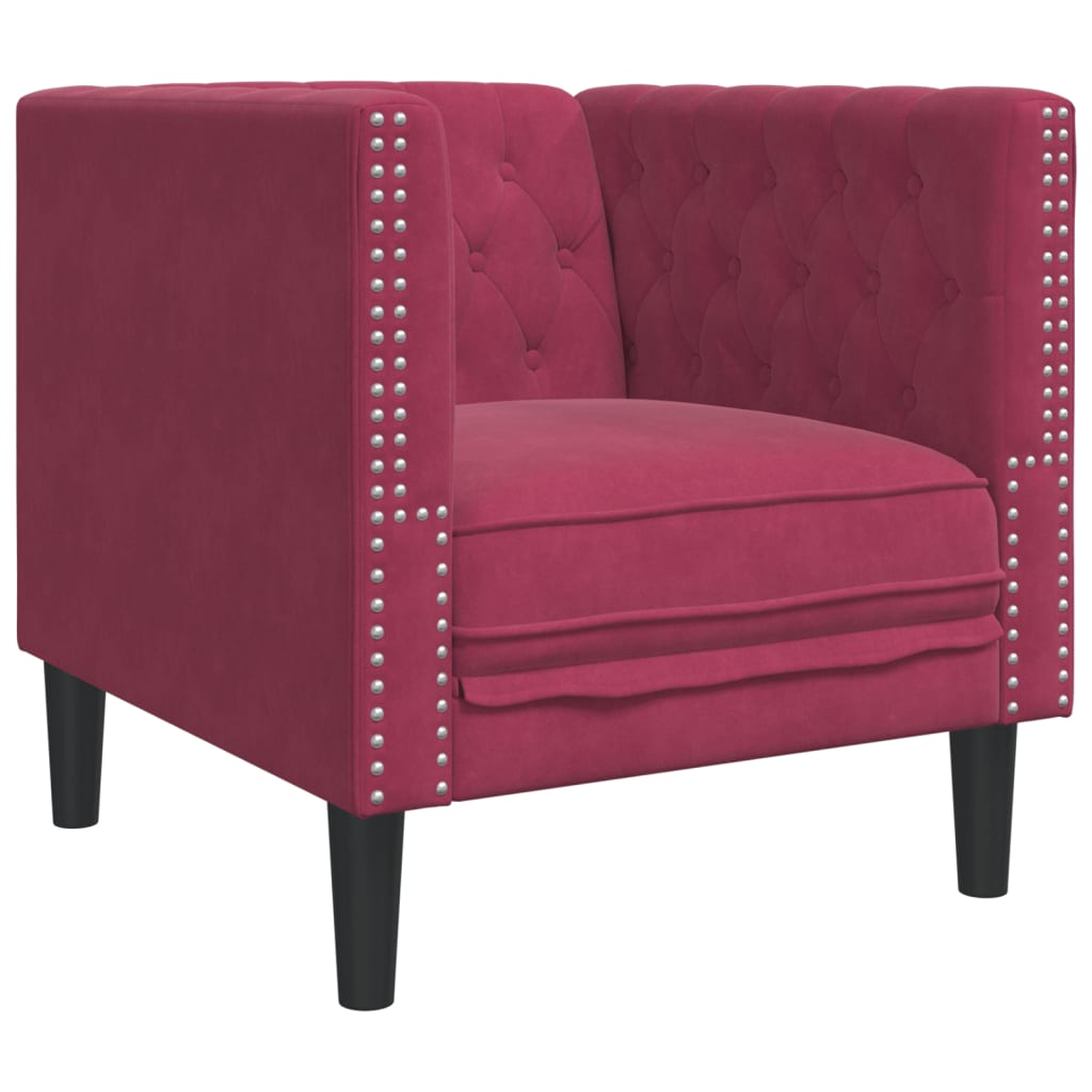 Ensemble de canapé Chesterfield et traversins 3 pcs velours