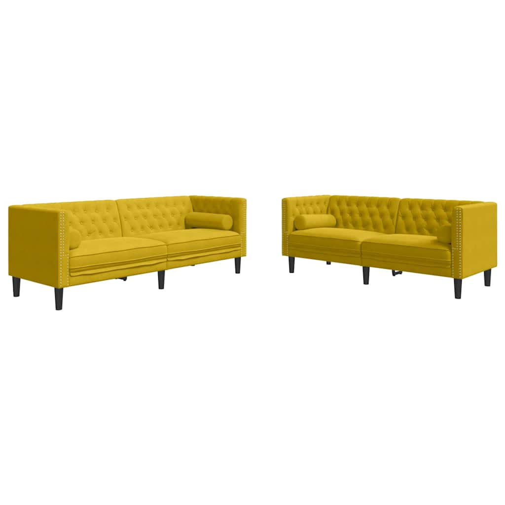 Ensemble de canapé Chesterfield et traversins 2 pcs velours - XIOS