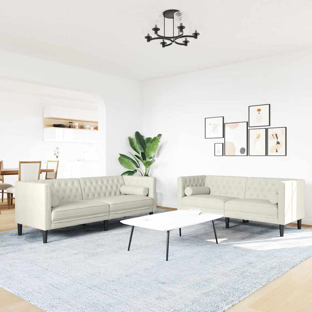 Ensemble de canapé Chesterfield et traversins 2pcs velours - XIOS