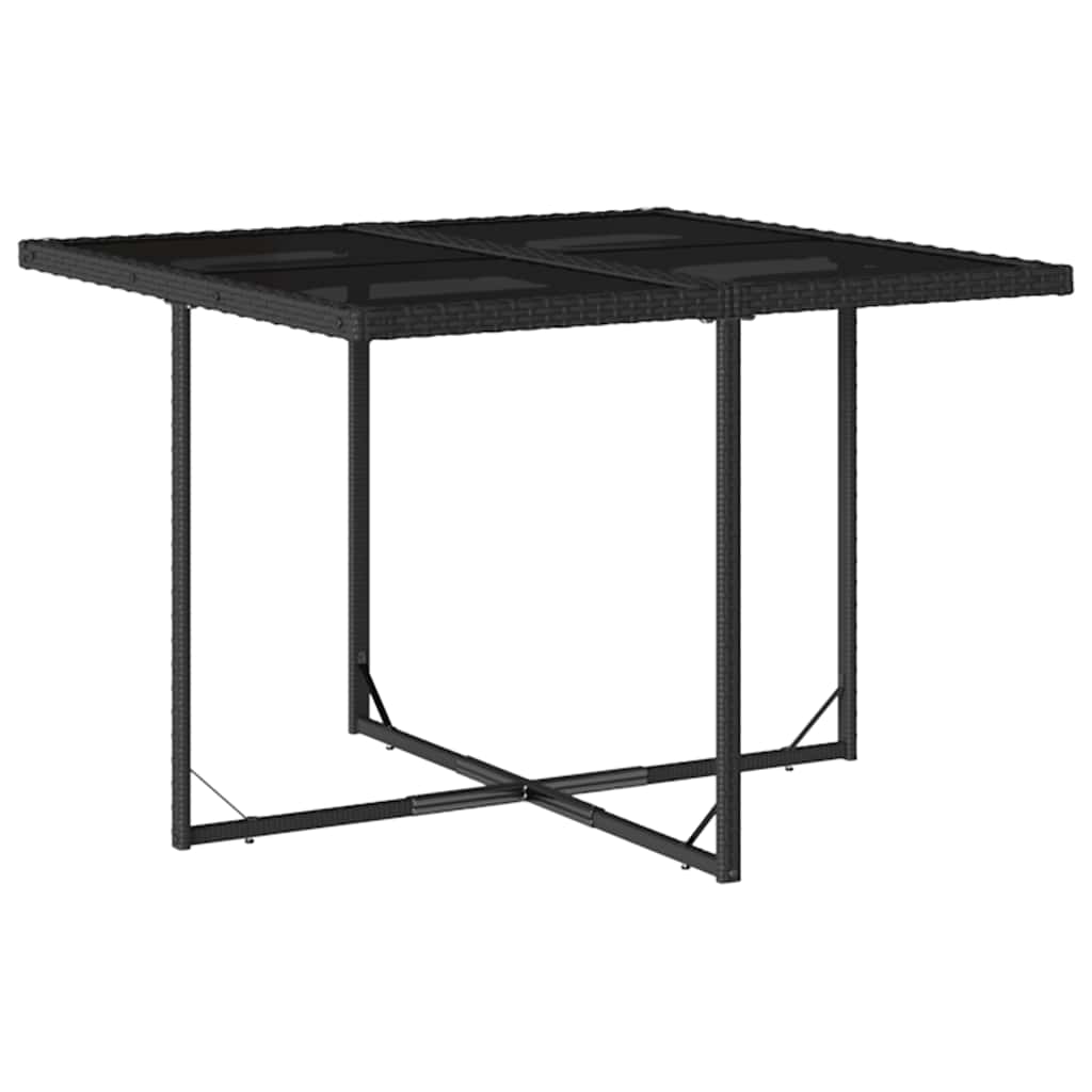 Ensemble à manger de jardin coussins 5pcs noir résine tressée