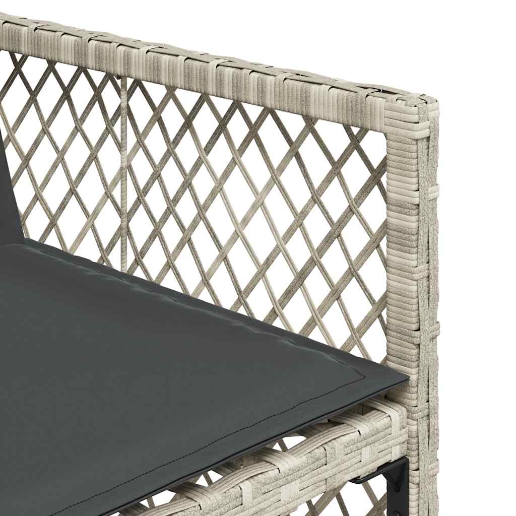 Ensemble à manger de jardin et coussins 5 pcs gris clair rotin