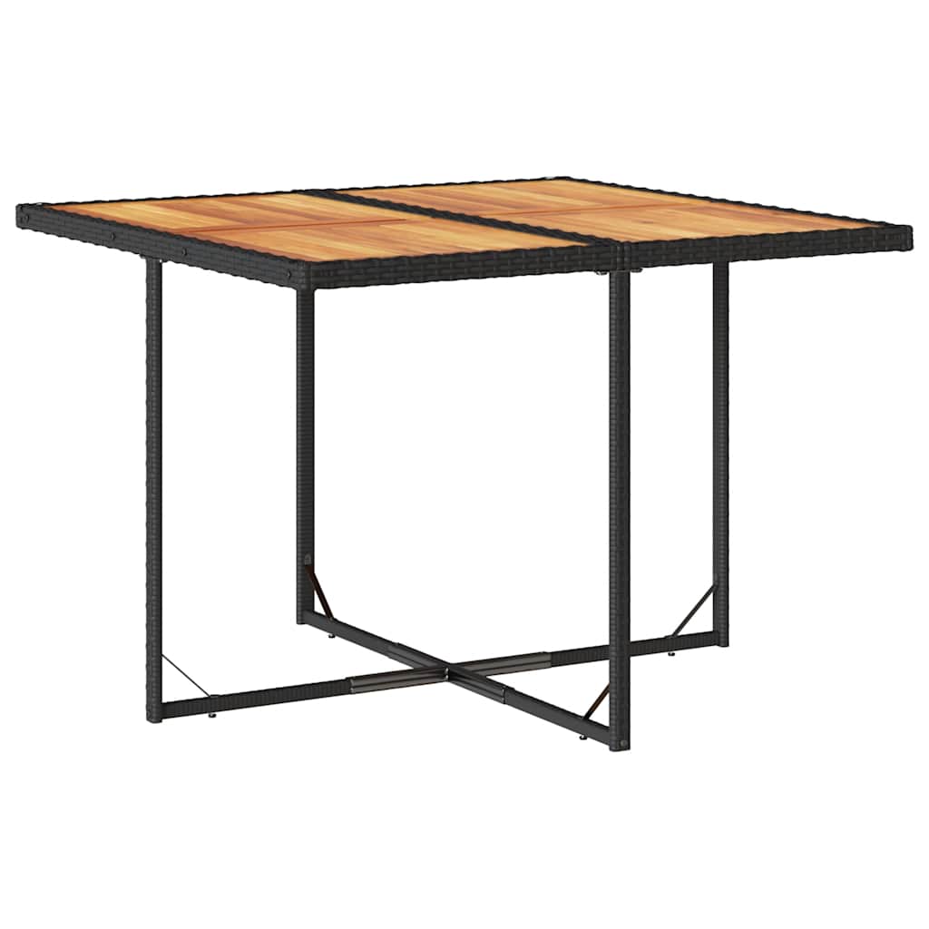 Ensemble à manger de jardin coussins 5pcs noir résine tressée