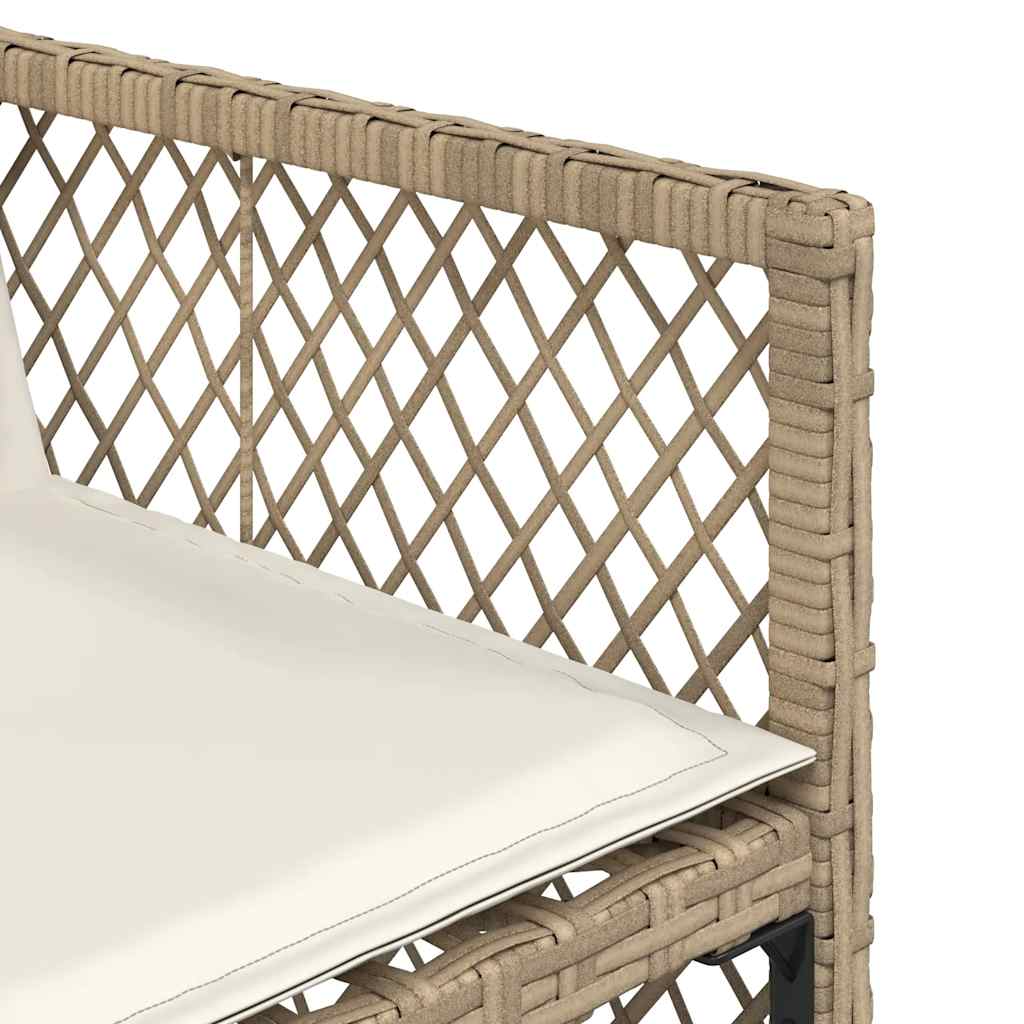 Ensemble à manger de jardin avec coussins 5pcs Beige poly rotin
