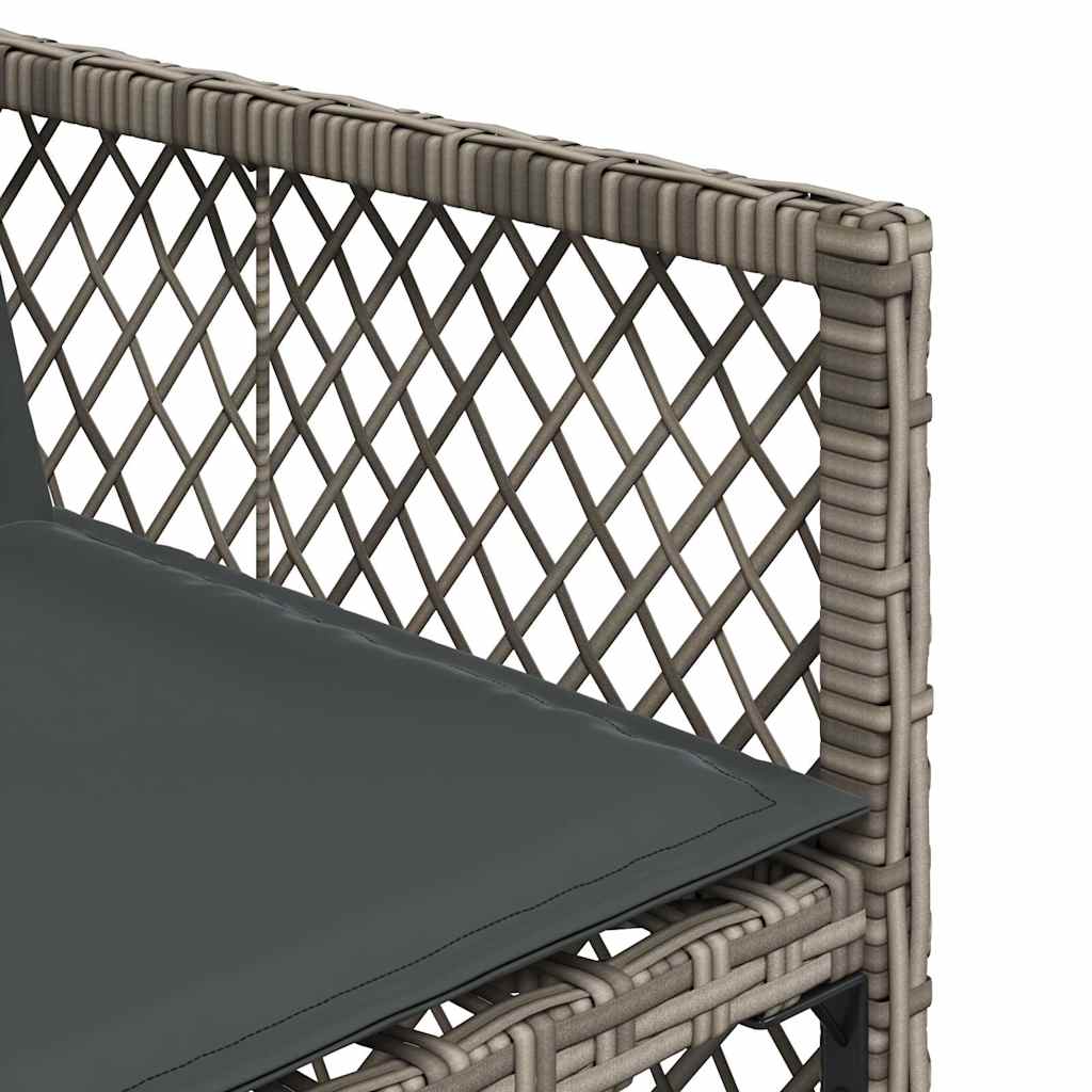 Ensemble à manger de jardin et coussins 7 pcs gris rotin