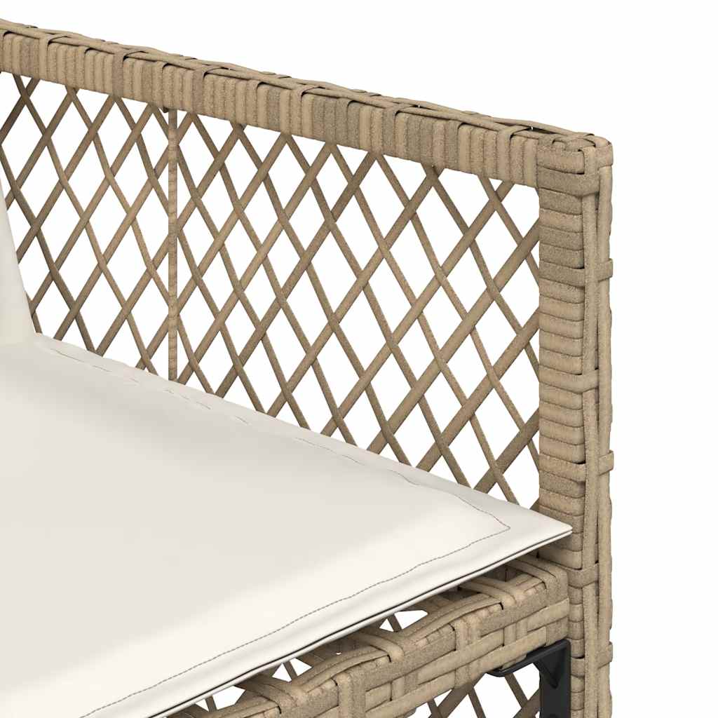 Ensemble à manger de jardin et coussins 7 pcs beige poly rotin