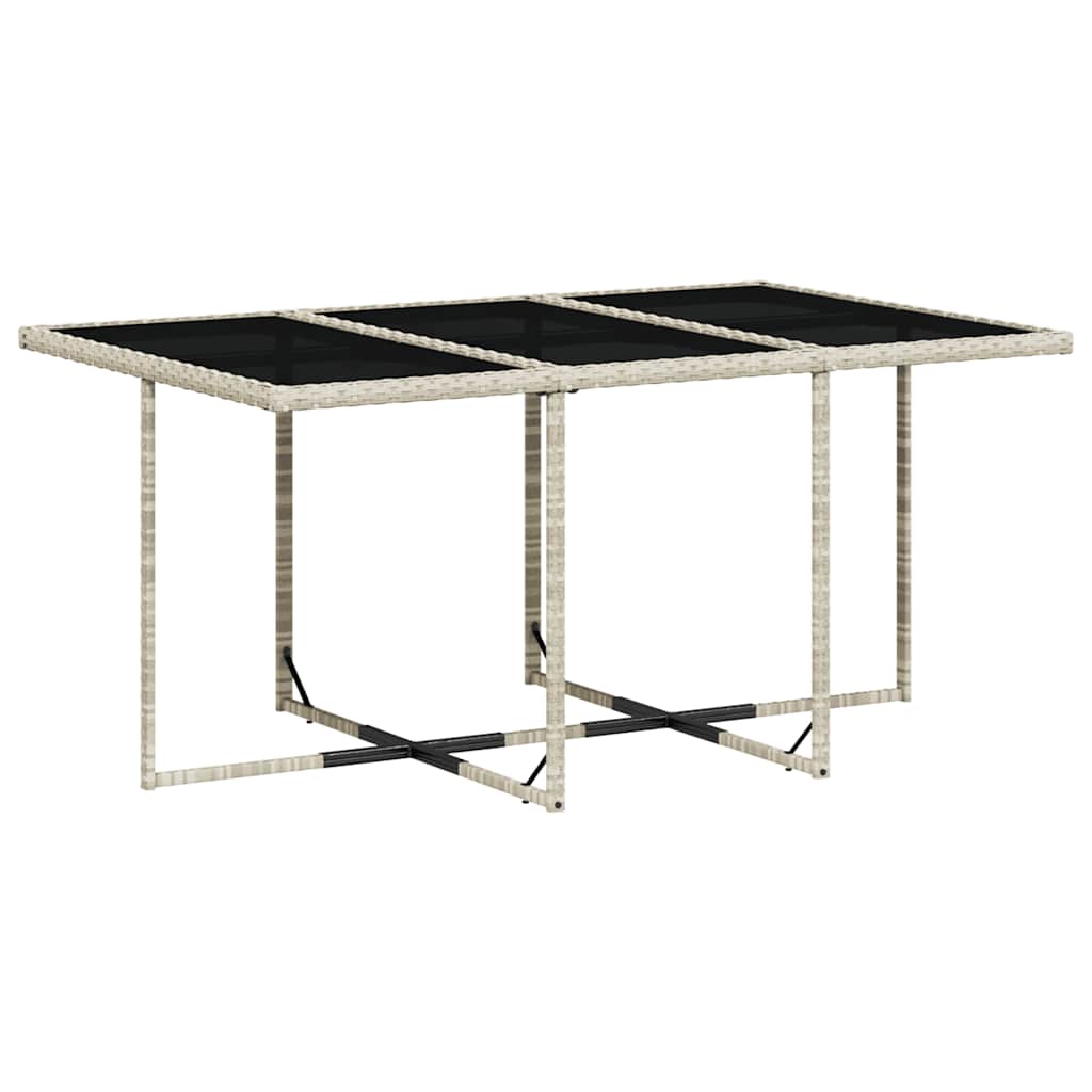 Ensemble à manger de jardin et coussins 7 pcs gris clair rotin