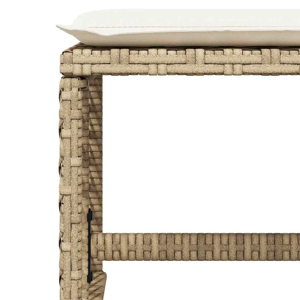 Ensemble à manger de jardin et coussins 13 pcs beige