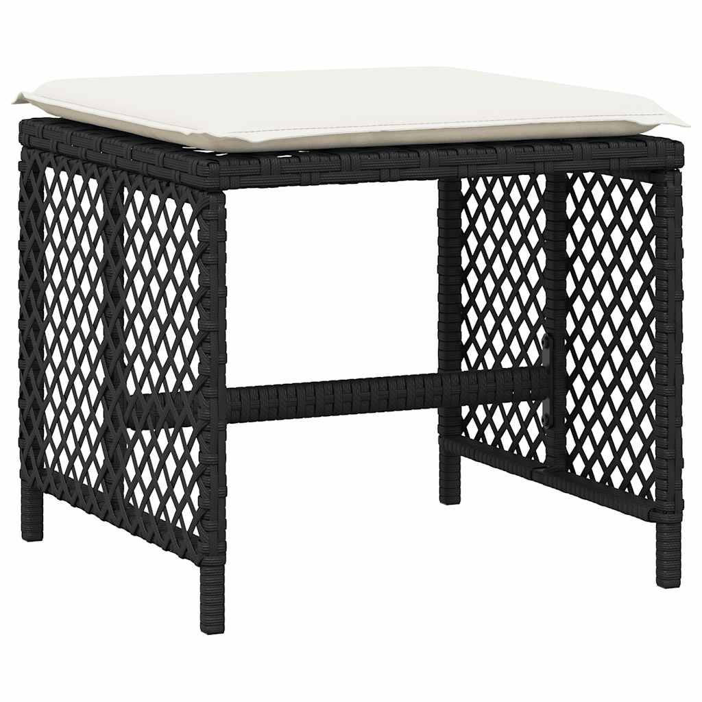 Ensemble à manger de jardin 13 pcs coussins noir résine tressée