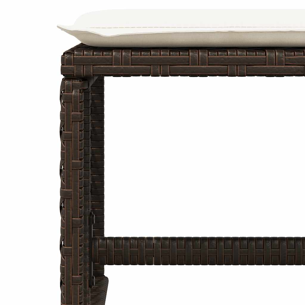 Ensemble à manger de jardin avec coussins 15 pcs marron rotin