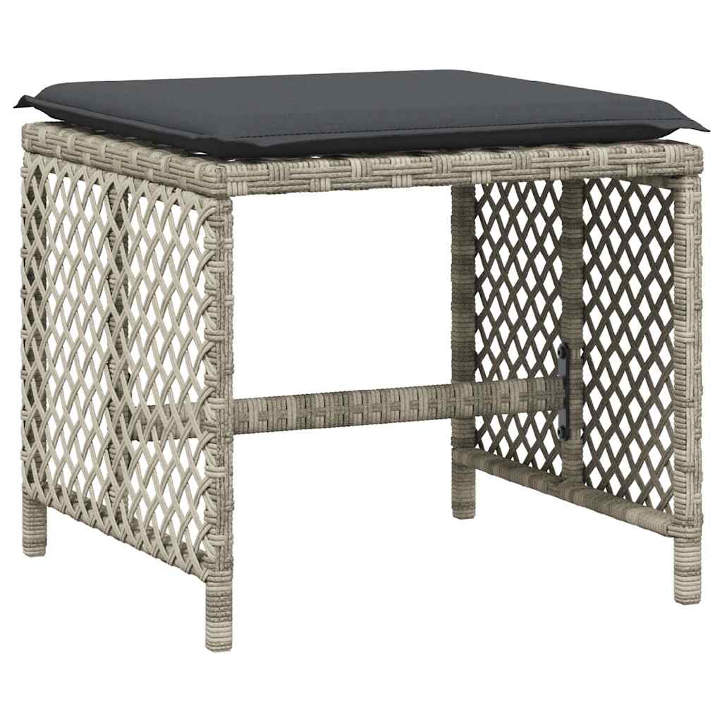Ensemble à manger de jardin et coussins 15 pcs gris clair rotin