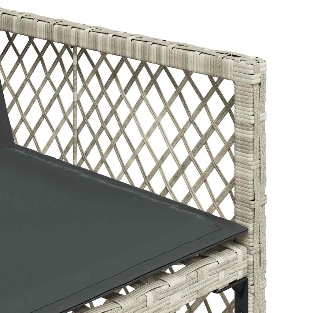 Ensemble à manger de jardin et coussins 9 pcs gris clair rotin