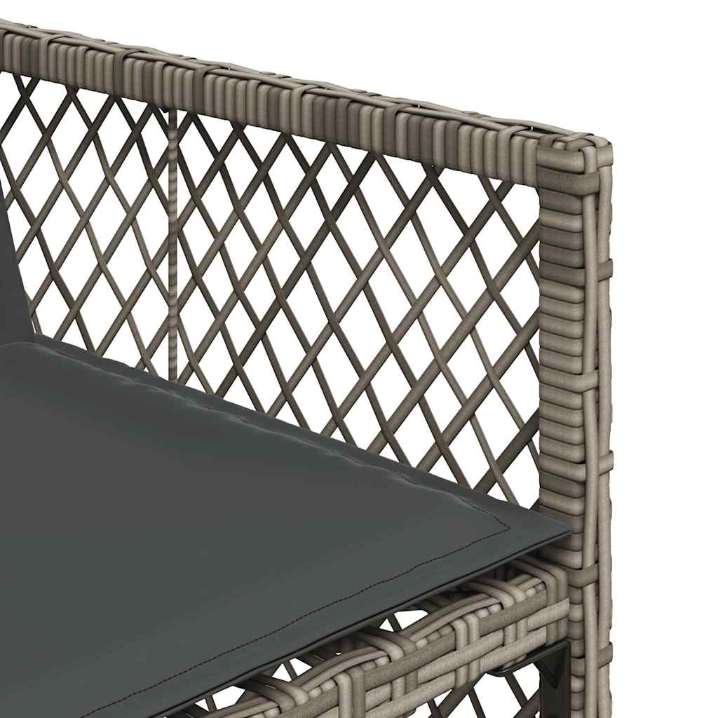 Ensemble à manger de jardin coussins 13 pcs gris résine tressée