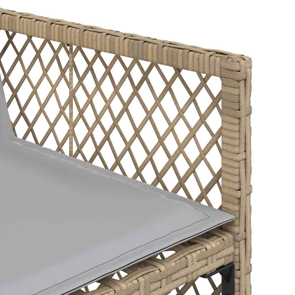 Ensemble à manger de jardin coussins 13 pcs mélange beige rotin