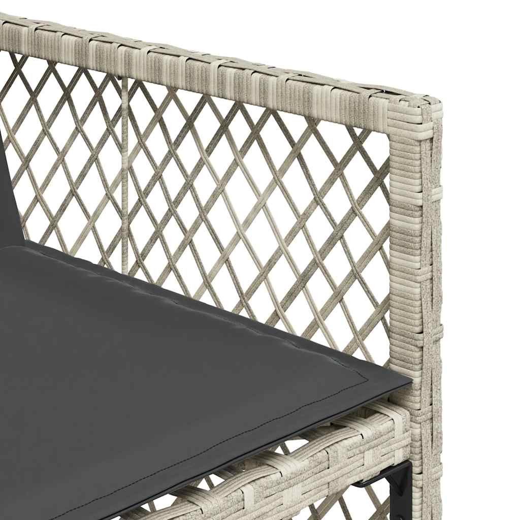 Ensemble à manger de jardin et coussins 15 pcs gris clair rotin