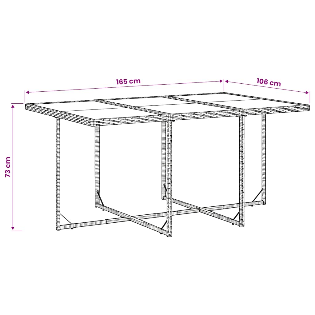 Ensemble à manger de jardin et coussins 7 pcs gris rotin