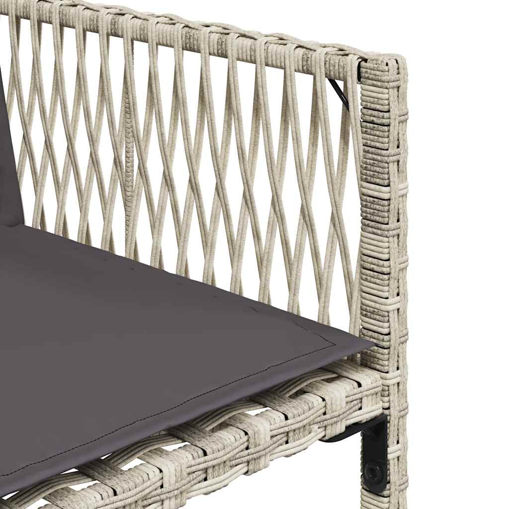 Ensemble à manger de jardin et coussins 9 pcs gris clair rotin