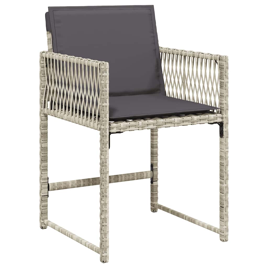 Ensemble à manger de jardin et coussins 13 pcs gris clair rotin