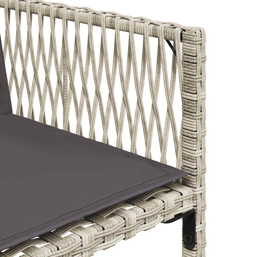 Ensemble à manger de jardin 11pcs avec coussins gris poly rotin