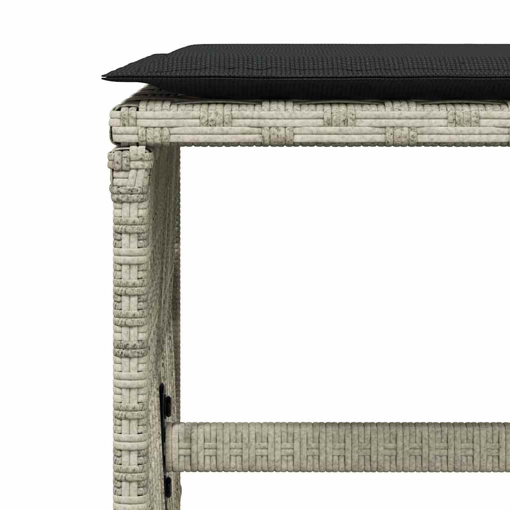Ensemble à manger de jardin et coussins 9 pcs gris clair rotin