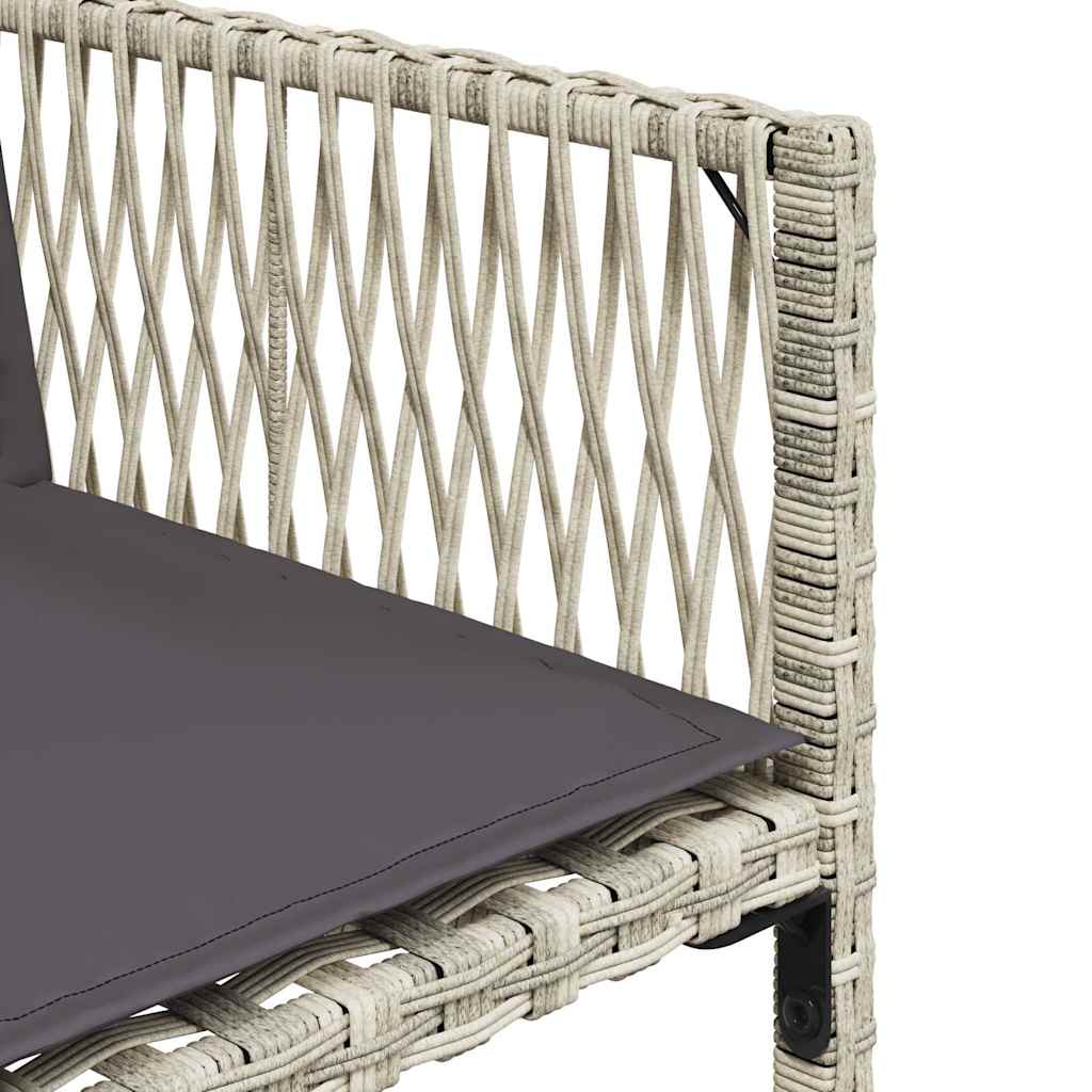 Ensemble à manger de jardin et coussins 9 pcs gris clair rotin