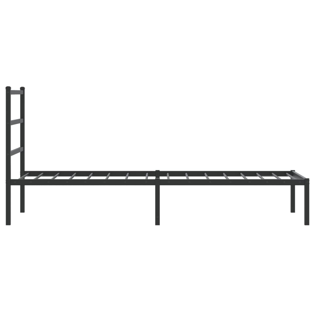 Cadre de lit métal sans matelas avec tête de lit noir 75x190 cm - XIOS