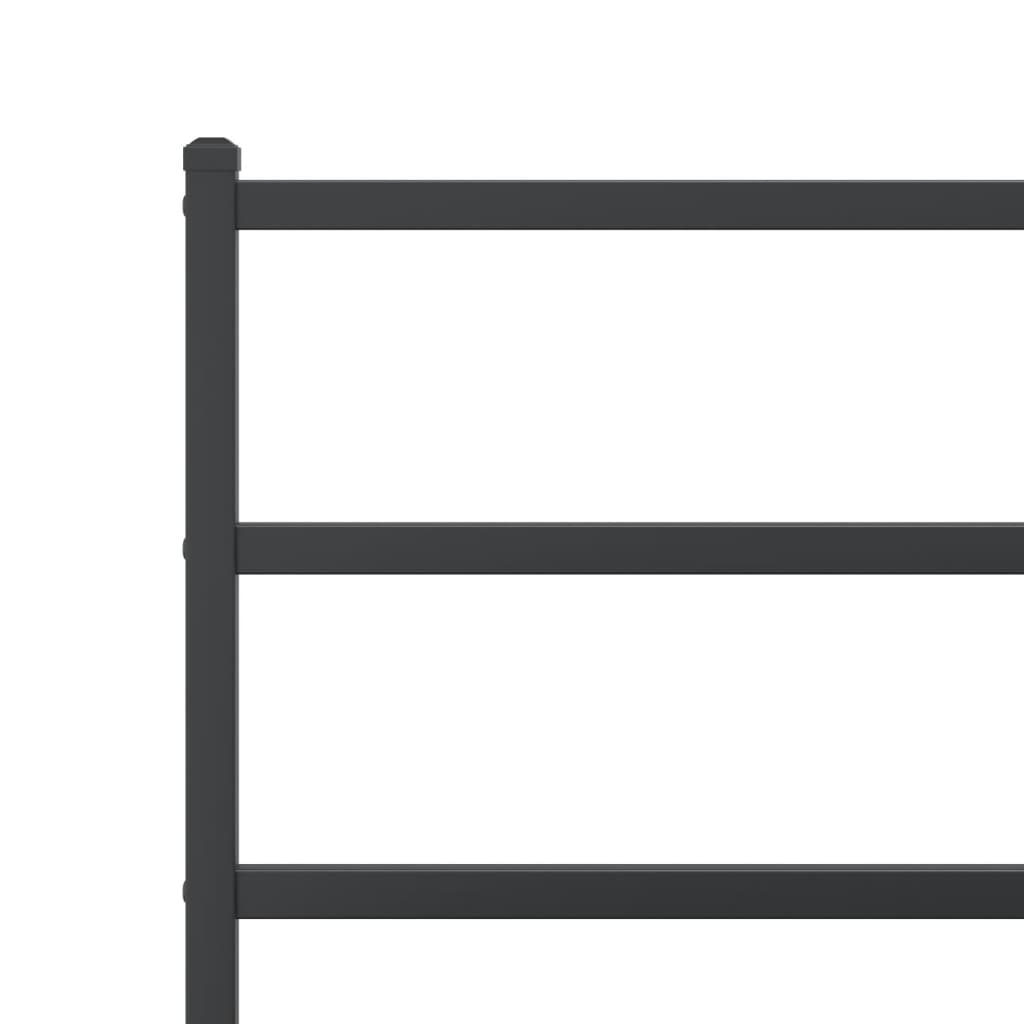 Cadre de lit métal sans matelas avec tête de lit noir 120x190cm - XIOS