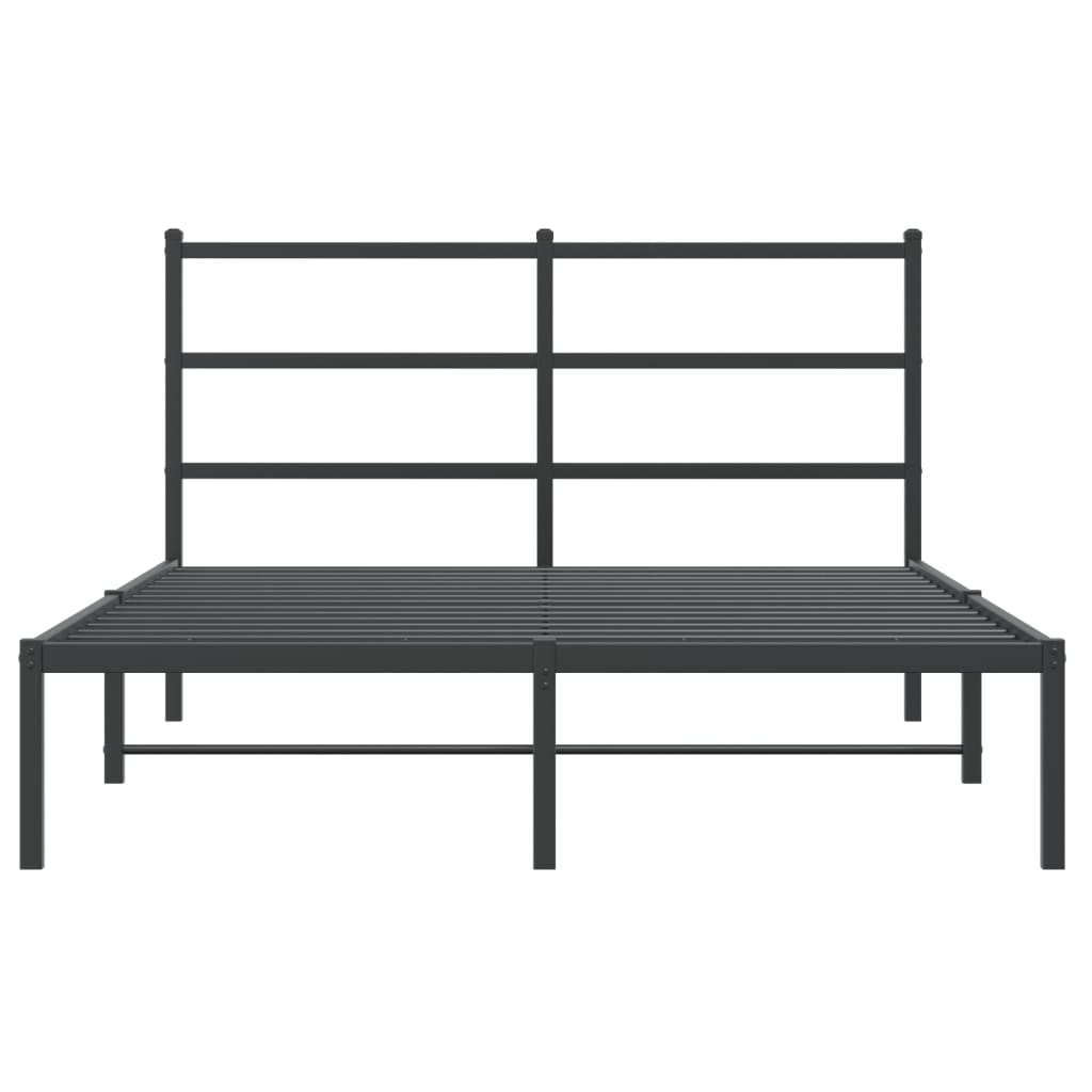 Cadre de lit métal sans matelas avec tête de lit noir 140x190cm - XIOS