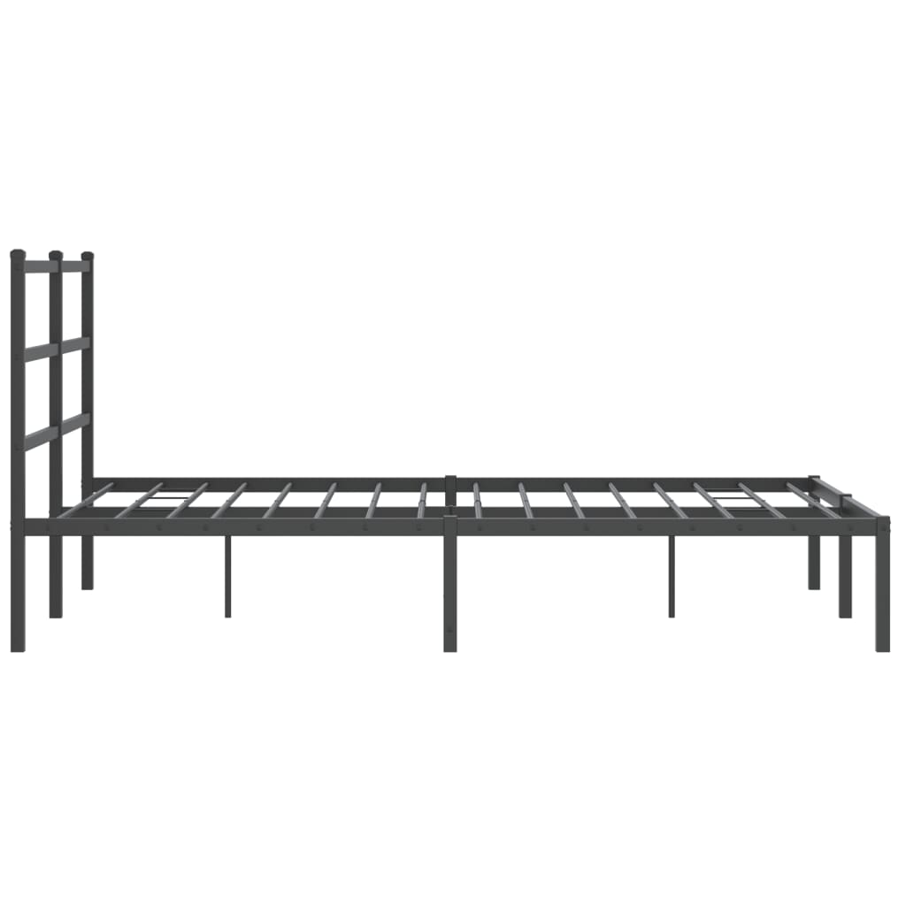 Cadre de lit métal sans matelas avec tête de lit noir 140x200cm - XIOS