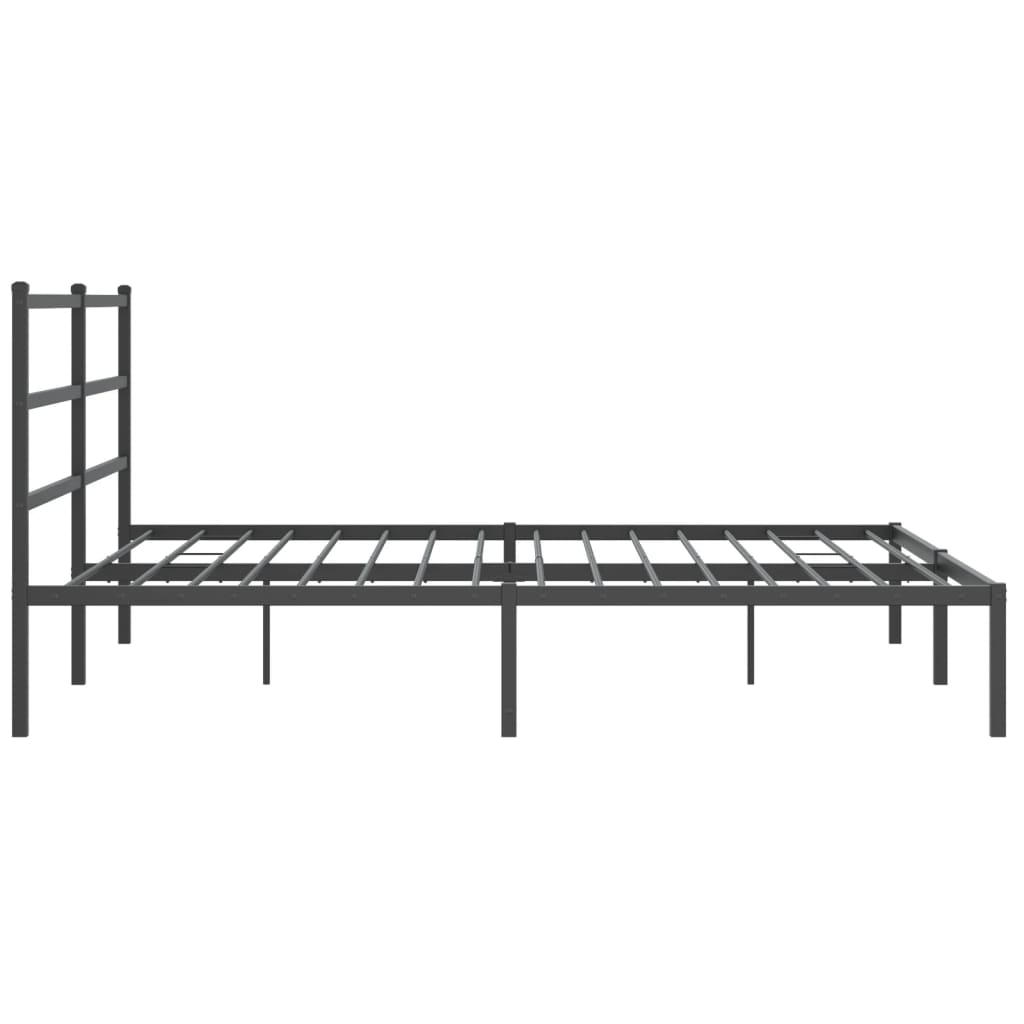 Cadre de lit métal sans matelas avec tête de lit noir 193x203cm - XIOS
