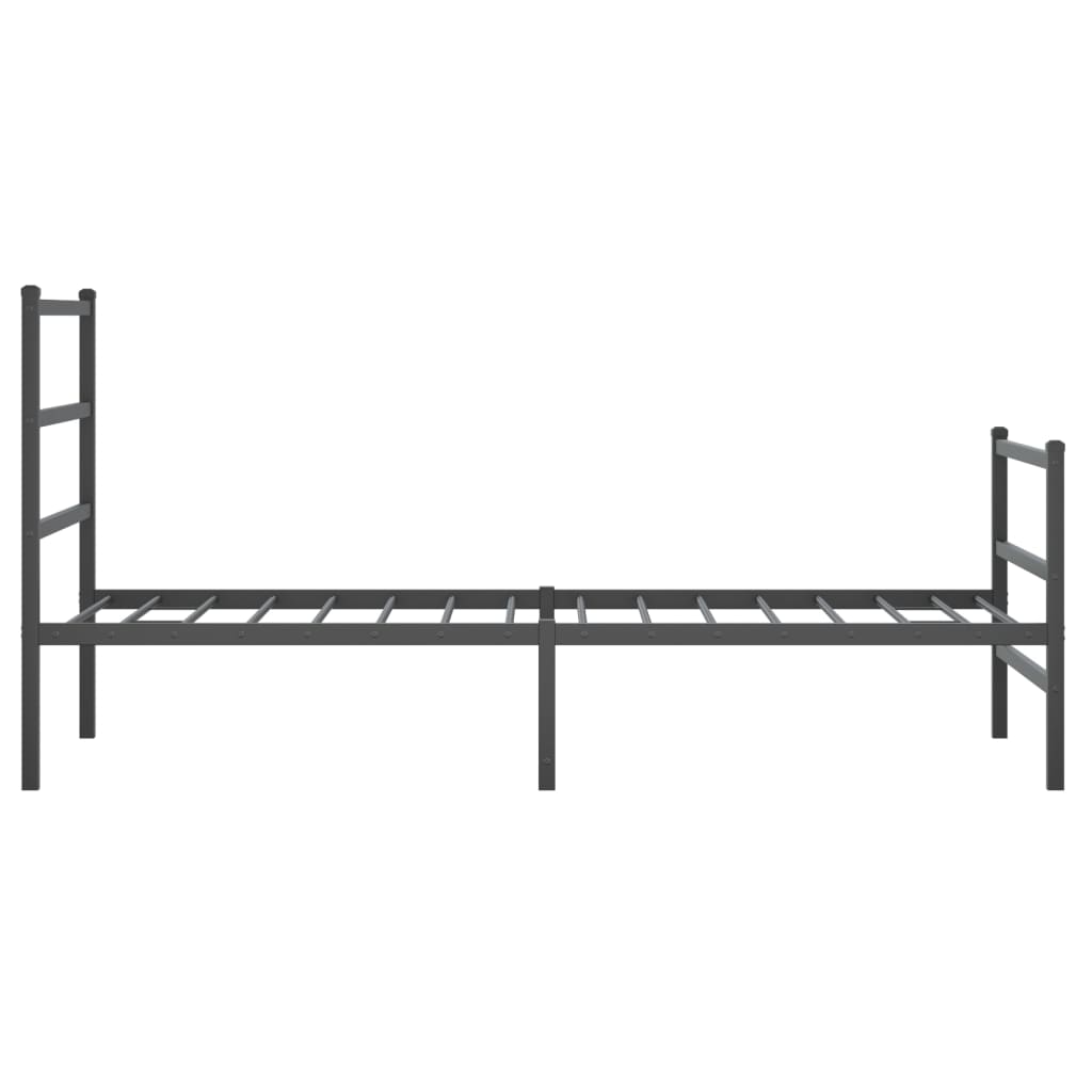 Cadre de lit métal sans matelas avec pied de lit noir 90x190 cm - XIOS