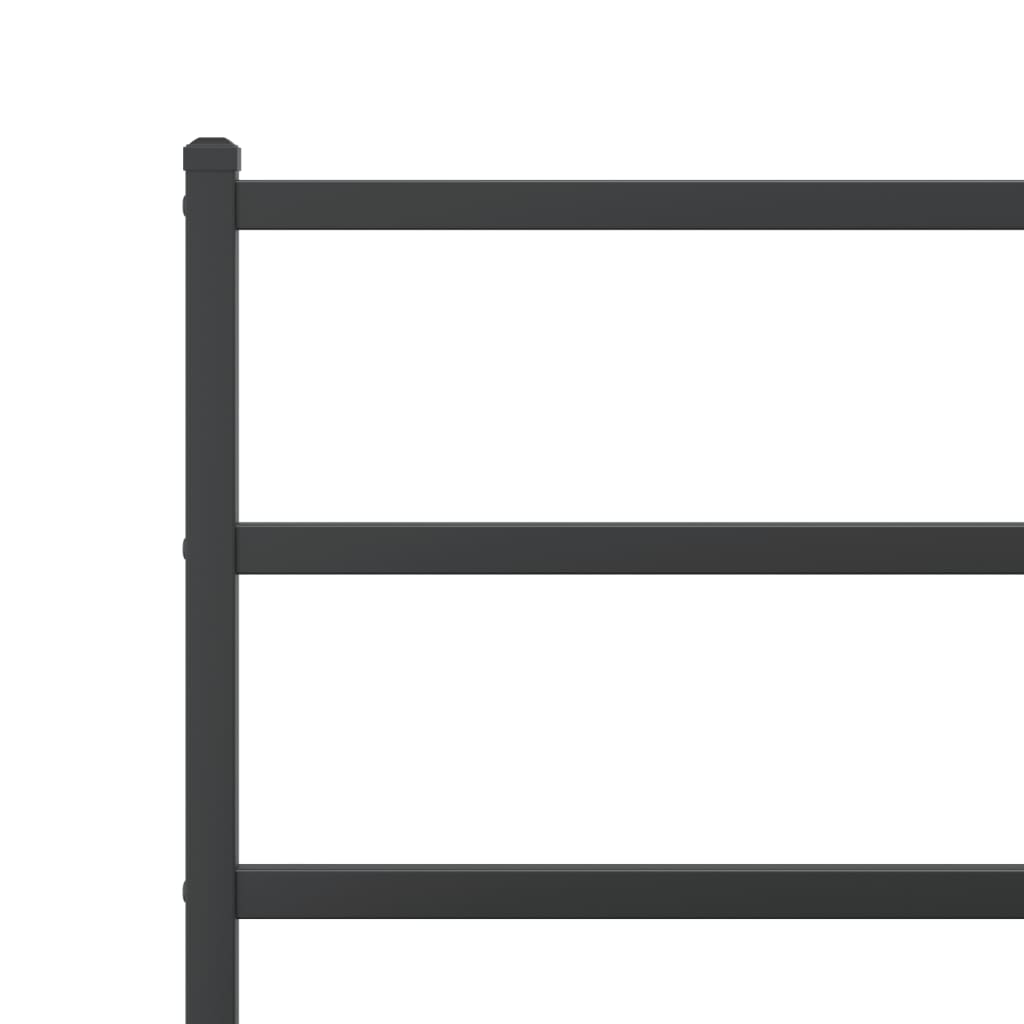 Cadre de lit métal sans matelas avec pied de lit noir 90x190 cm - XIOS