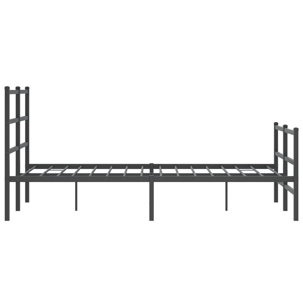 Cadre de lit métal sans matelas avec pied de lit noir 120x200cm - XIOS