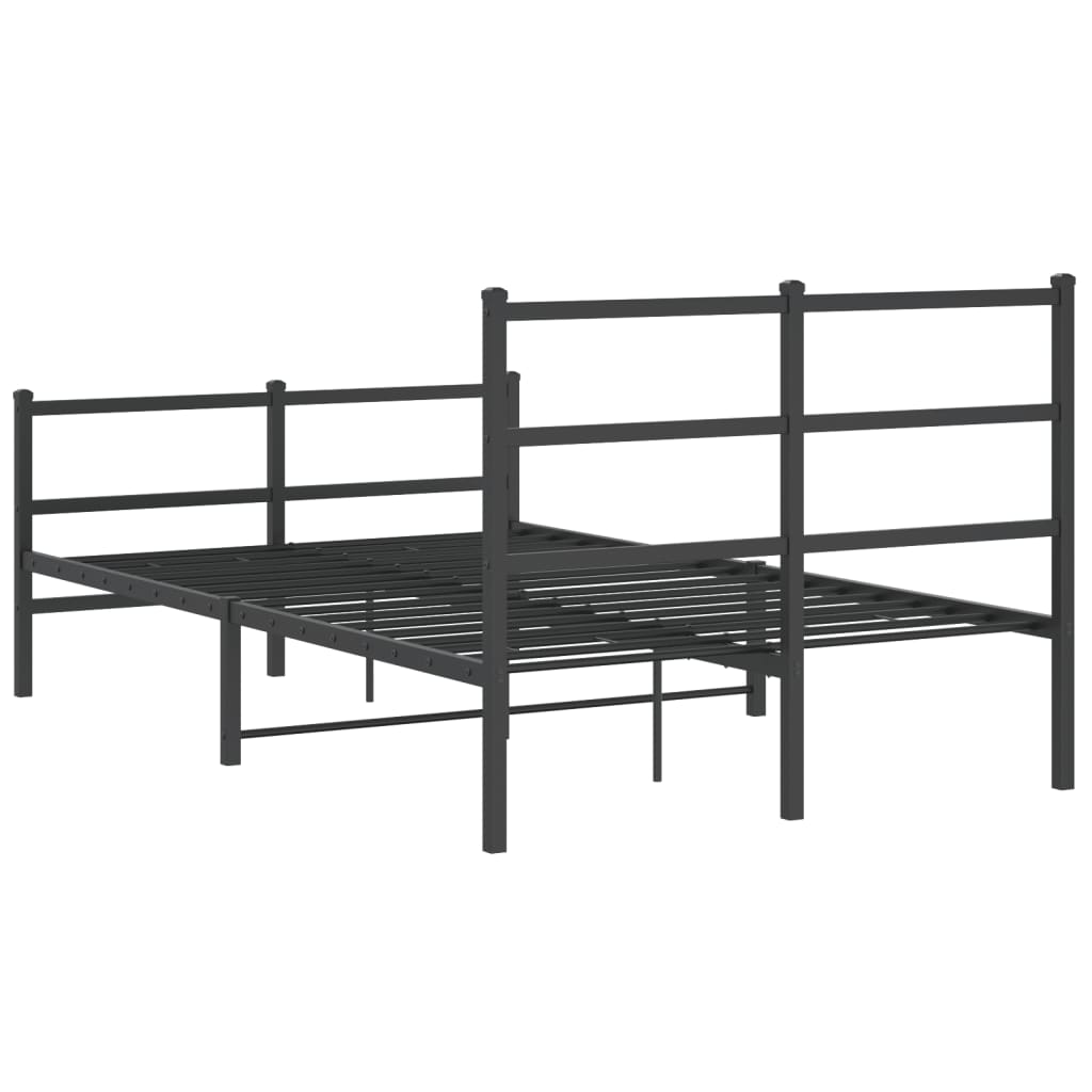 Cadre de lit métal sans matelas avec pied de lit noir 120x200cm - XIOS