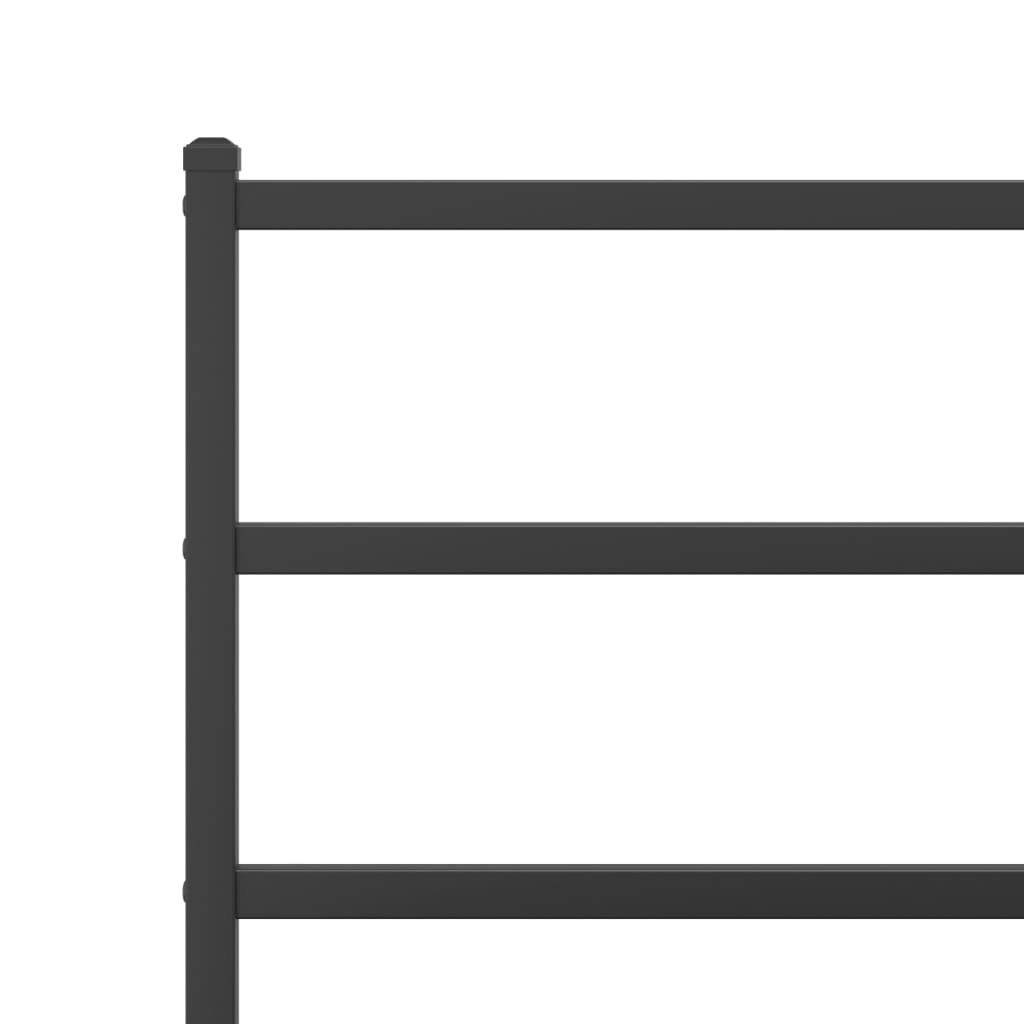 Cadre de lit métal sans matelas avec pied de lit noir 150x200cm - XIOS
