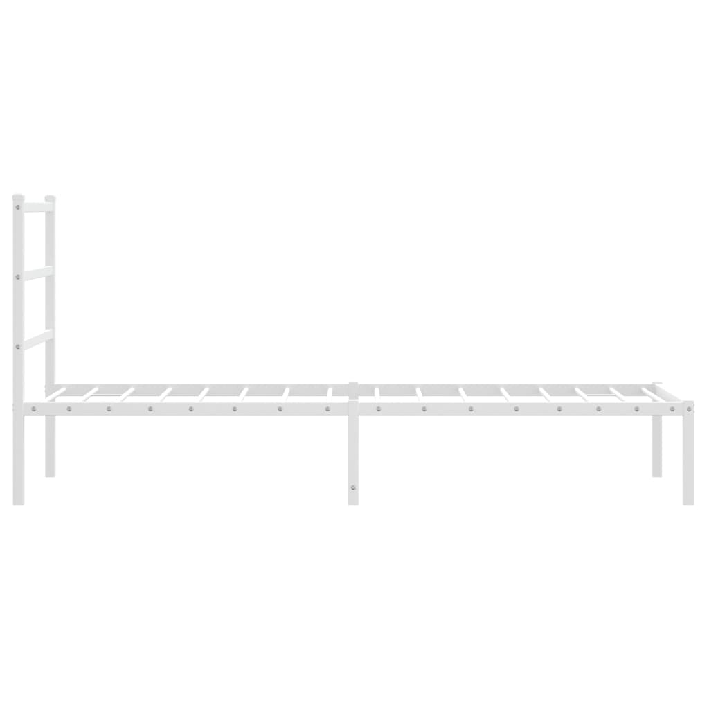 Cadre de lit métal sans matelas avec tête de lit blanc 80x200cm - XIOS