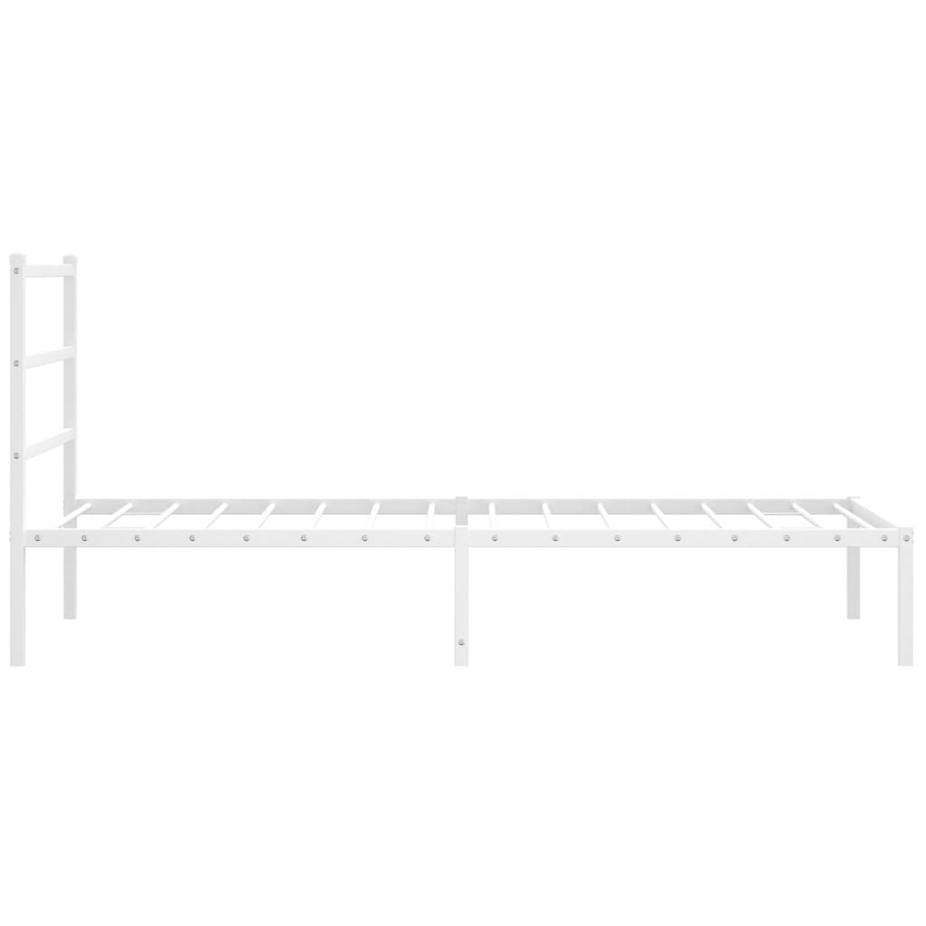 Cadre de lit métal sans matelas et tête de lit blanc 100x200 cm - XIOS